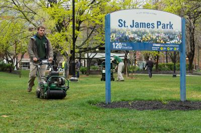 sod roller in st james park toronto