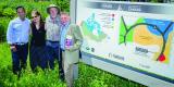 (l-r): Garden Days national spokesperson for English Canada, Frankie Flowers;  Karen Stephenson, Scotts Canada; Larry Hodgson, National Spokesperson for Garden Days  for French Canada; Michel Gauthier, Executive Director, Canadian Garden Council launch a new exhibit at the Museum of Nature in Ottawa.