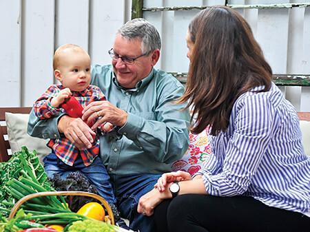 Denis Flanagan with grandson Ethan and daughter Gillian.