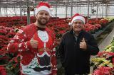 A thumbs up from eieihome’s Adam Brandon (left) and LO’s Denis Flanagan in between filming at Tree Valley Garden Centre in Stouffville, Ont.