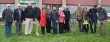 Family members of John Wright, Peter Olsen and Casey van Maris gathered for ceremonial tree plantings on Oct. 21 at LO home office.