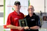 Dan Garlatti accepts one of the three awards his company Garlatti Landscaping won in the Windsor Chapter Awards of Distinction from Jay Terryberry.