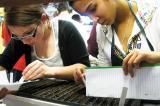 Saugeen students work on their horticulture project.