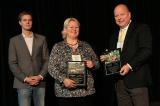 Garden Centre Sector Group chairman Michael Van Dongen presents awards to Pauline Intven-Casier of Canadale Nurseries and Karl Stensson of Sheridan Nurseries.