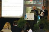 Tony DiGiovanni, left, and Paul Ronan speak to the 150 gathered for the Green Infrastructure Coalition’s strategy launch at Evergreen Brick Works in the Don Valley.