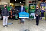 (l-r): Jay Murray, owner, TLC Landscaping; Monte McNaughton, Minister of Labour, Training and Skills Development; Jill Dunlop, Associate Minister of Children and Women's Issues.