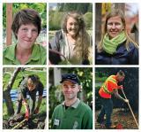 First row, left to right: Emma Chesler, Meaghan McCarthy, Vivienne Blyth-Moore. Second row: Jano Wright, Andrew Guay, Nick Marchio.