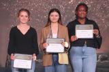 Scholarship recipients are recognized on stage at Landscape Ontario's Awards of Excellence ceremony.