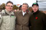 Rob Crysdale of Landcare, left, and Cathal Boyd of Shamrock Garden and Landscaping, flank Mark Cullen.
