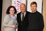Captions: Karl Stensson (centre) presented the Dunington-Grubb Award to Oriole Landscaping’s Sabrina Goettler and Peter Guinane.