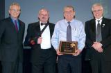 Only nine people in the history of Landscape Ontario have received a Life Membership. Hank Gelderman received the honour in 2009. In photo at the presentation, are from left, Bob Tubby, past president, Bob Adams, president in 2009, Hank Gelderman, and Tony DiGiovanni, executive director.
