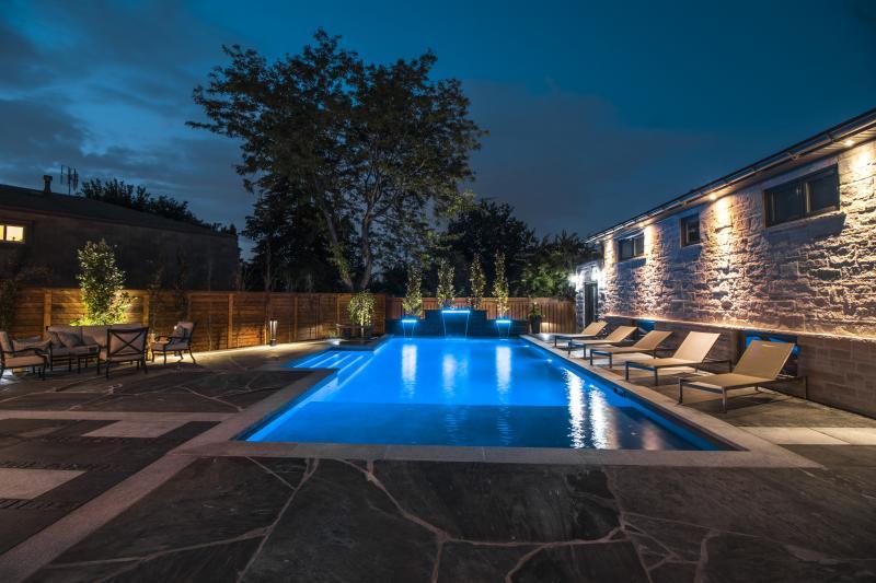 2017 - Landscape Lighting Design & Installation - $10,000 - $30,000 - lighted pool steps, tanning ledge and water feature