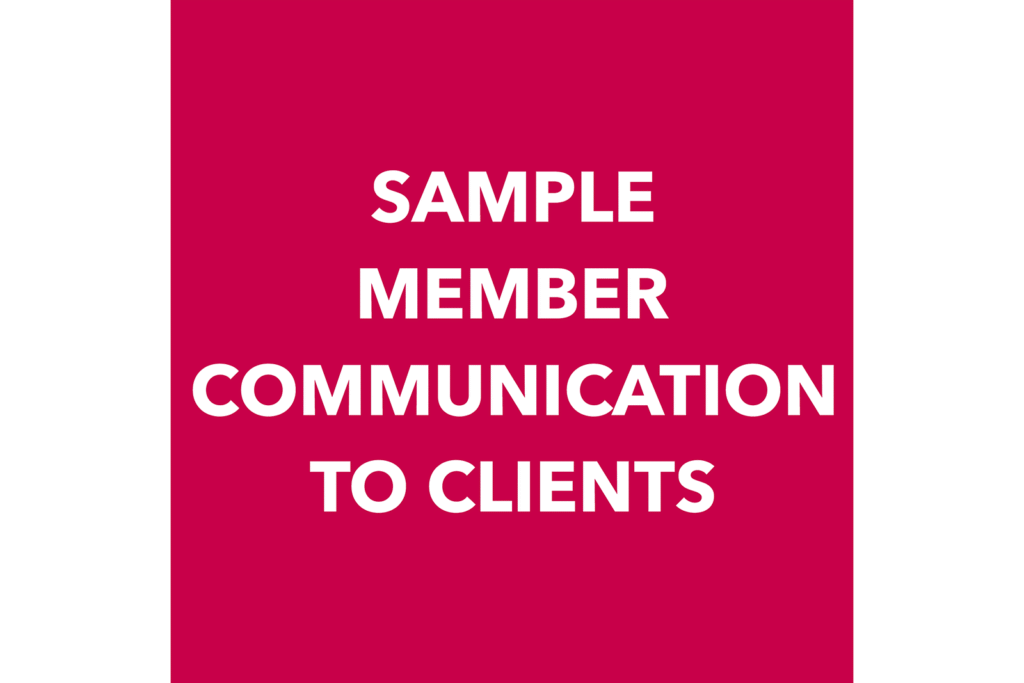 Sample Member Communications to Clients COVID-19 – Landscape Ontario
