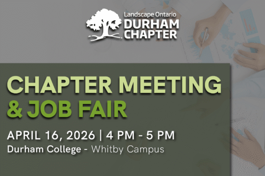 Graphic for Durham Chapter meeting and job fair April 16, 2026 at Durham College Whitby Campus from 4-5 pm