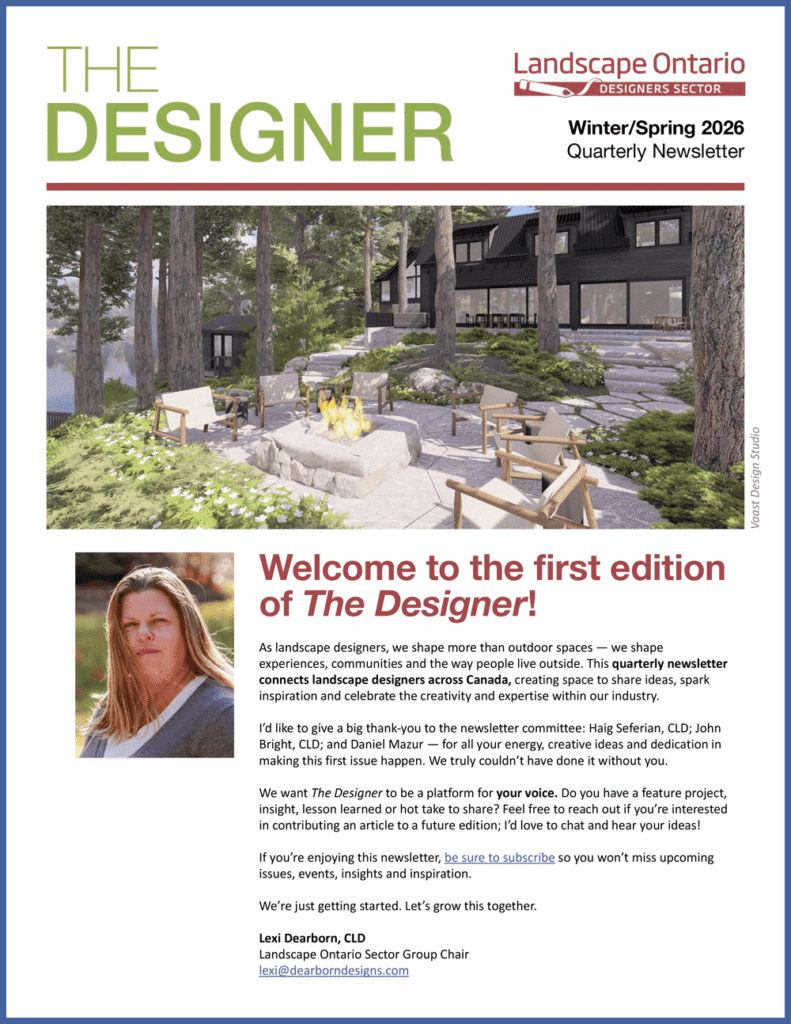 Cover of a design newsletter