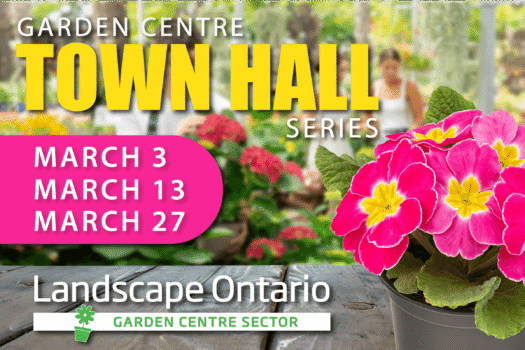 Garden Centre Town Hall Series graphic with dates of March 3, March 13, March 27