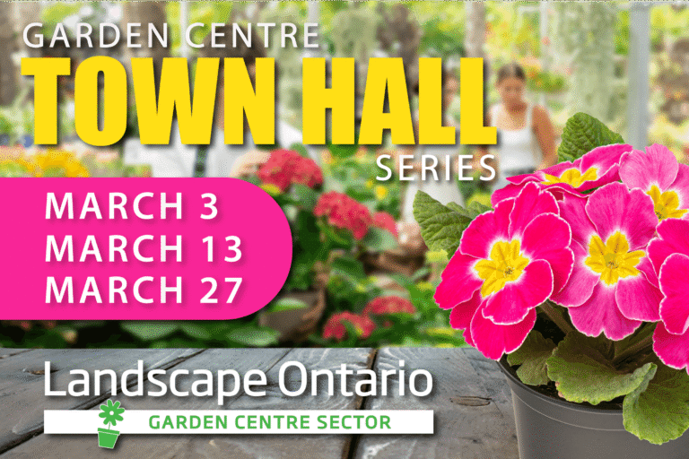 Garden Centre Town Hall Series graphic with dates of March 3, March 13, March 27
