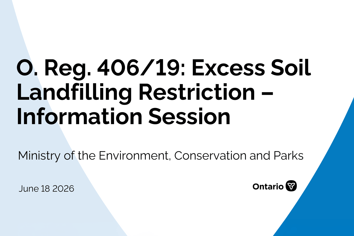 Excess Soil Information Session